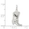 Sterling Silver Cowboy Boot Charm &#x26; 18&#x22; Chain Jewerly 25.3mm x 14.1mm